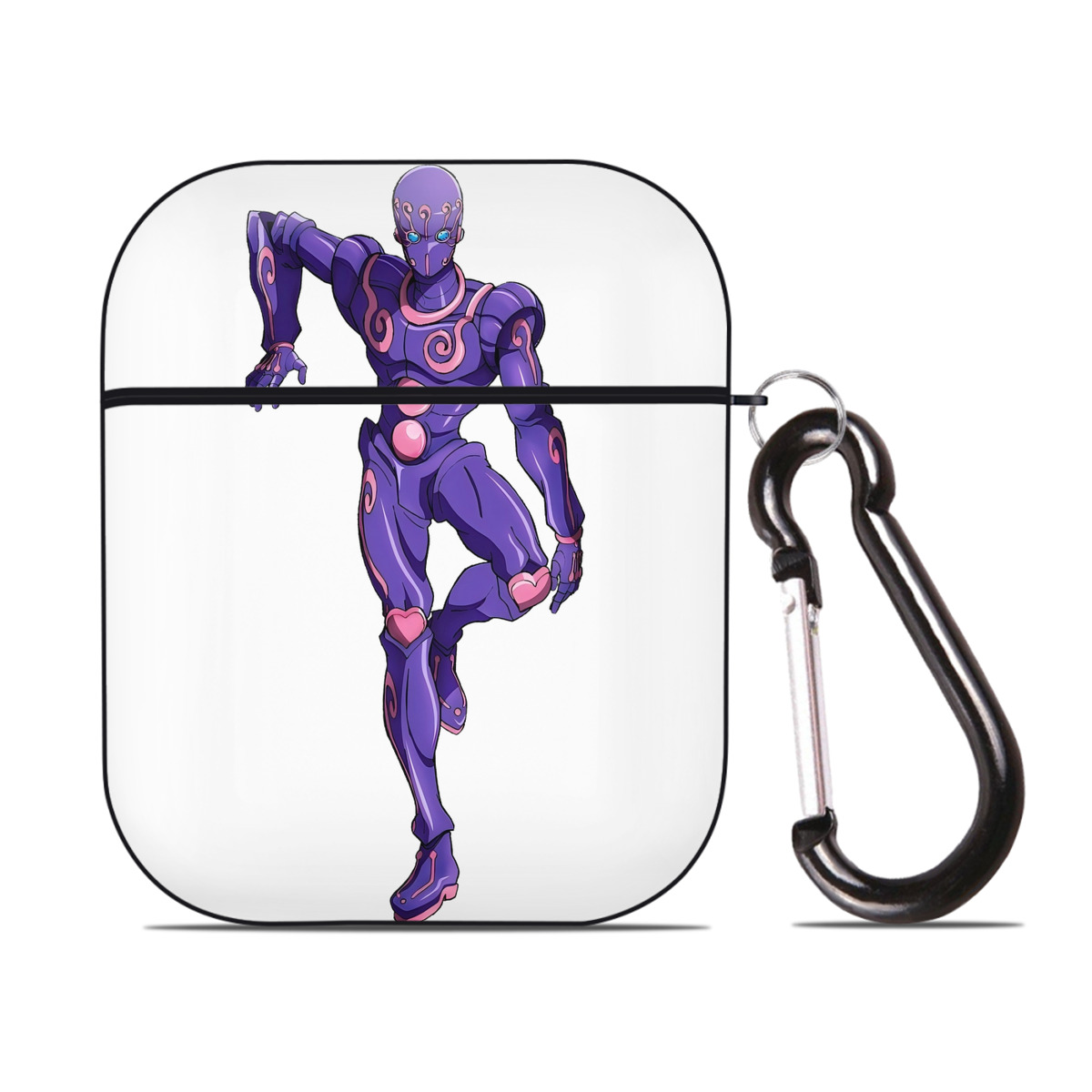 （画像用） ジョジョの奇妙な冒険 JoJo's Bizarre Adventure AirPods 第2世代保護ケース ハードシェル ブラック 耐衝撃・防指紋・カラビナ付き