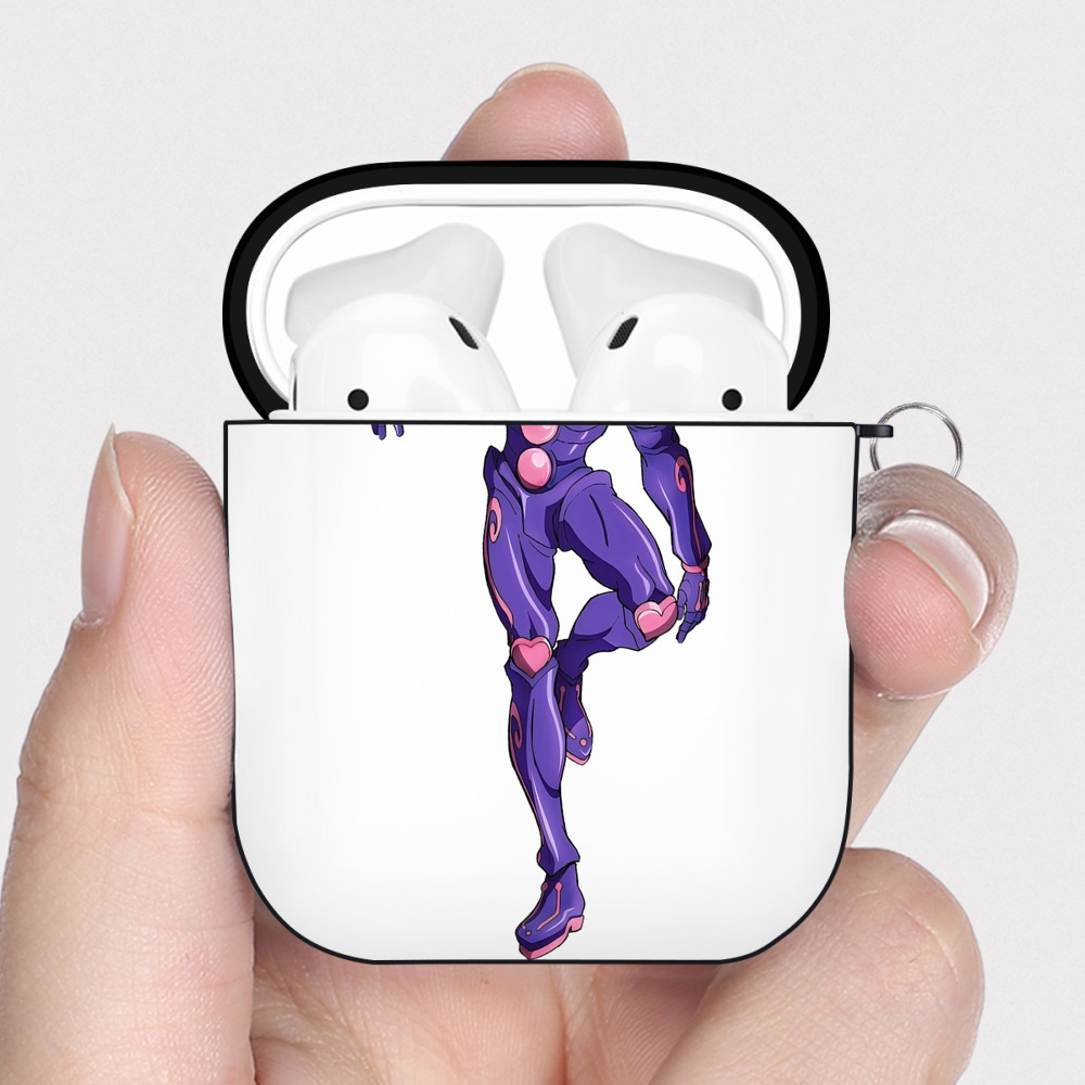（画像用） ジョジョの奇妙な冒険 JoJo's Bizarre Adventure AirPods 第2世代保護ケース ハードシェル ブラック 耐衝撃・防指紋・カラビナ付き