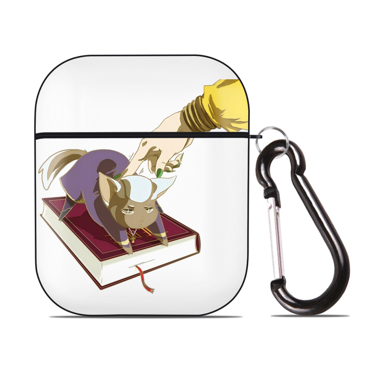 （画像用） ジョジョの奇妙な冒険 JoJo's Bizarre Adventure AirPods 第2世代保護ケース ハードシェル ブラック 耐衝撃・防指紋・カラビナ付き