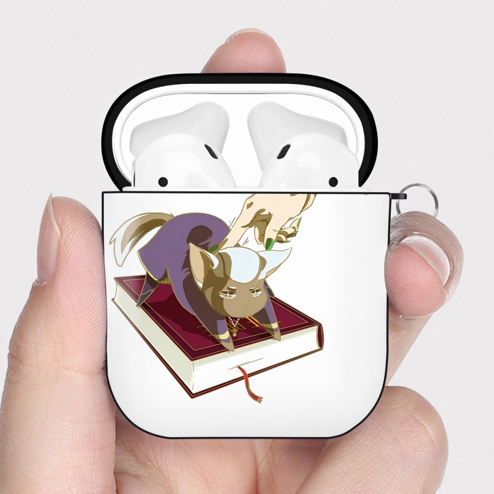 （画像用） ジョジョの奇妙な冒険 JoJo's Bizarre Adventure AirPods 第2世代保護ケース ハードシェル ブラック 耐衝撃・防指紋・カラビナ付き