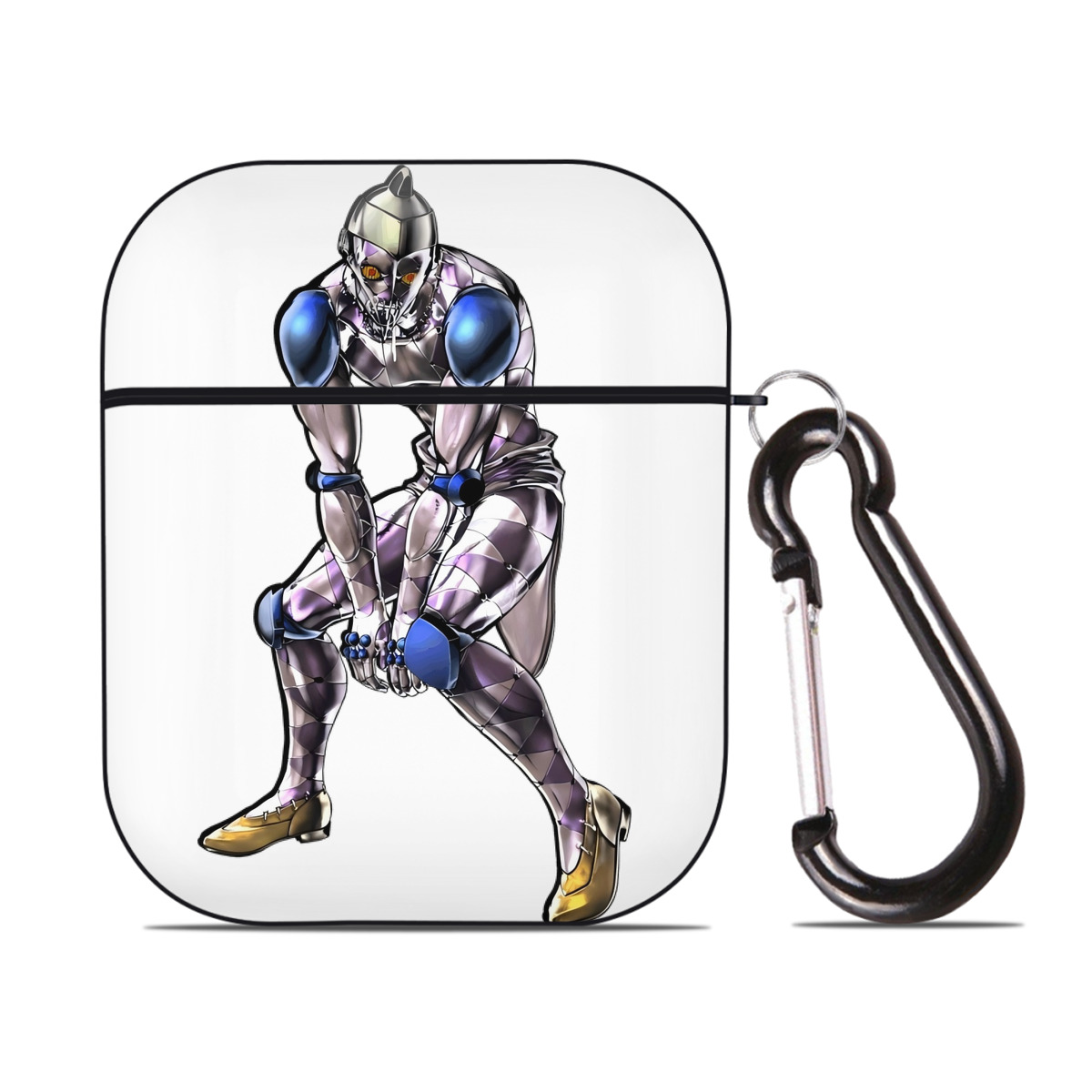 （画像用） ジョジョの奇妙な冒険 JoJo's Bizarre Adventure AirPods 第2世代保護ケース ハードシェル ブラック 耐衝撃・防指紋・カラビナ付き