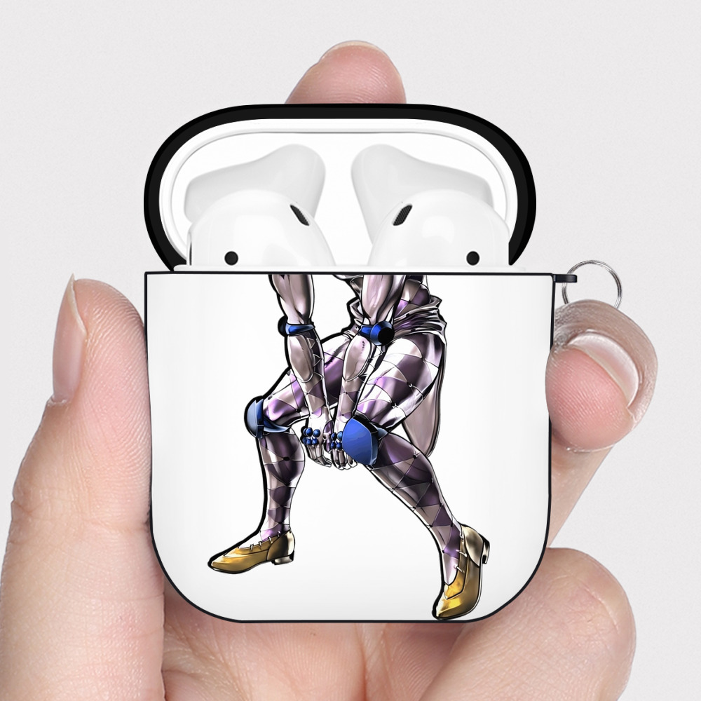 （画像用） ジョジョの奇妙な冒険 JoJo's Bizarre Adventure AirPods 第2世代保護ケース ハードシェル ブラック 耐衝撃・防指紋・カラビナ付き