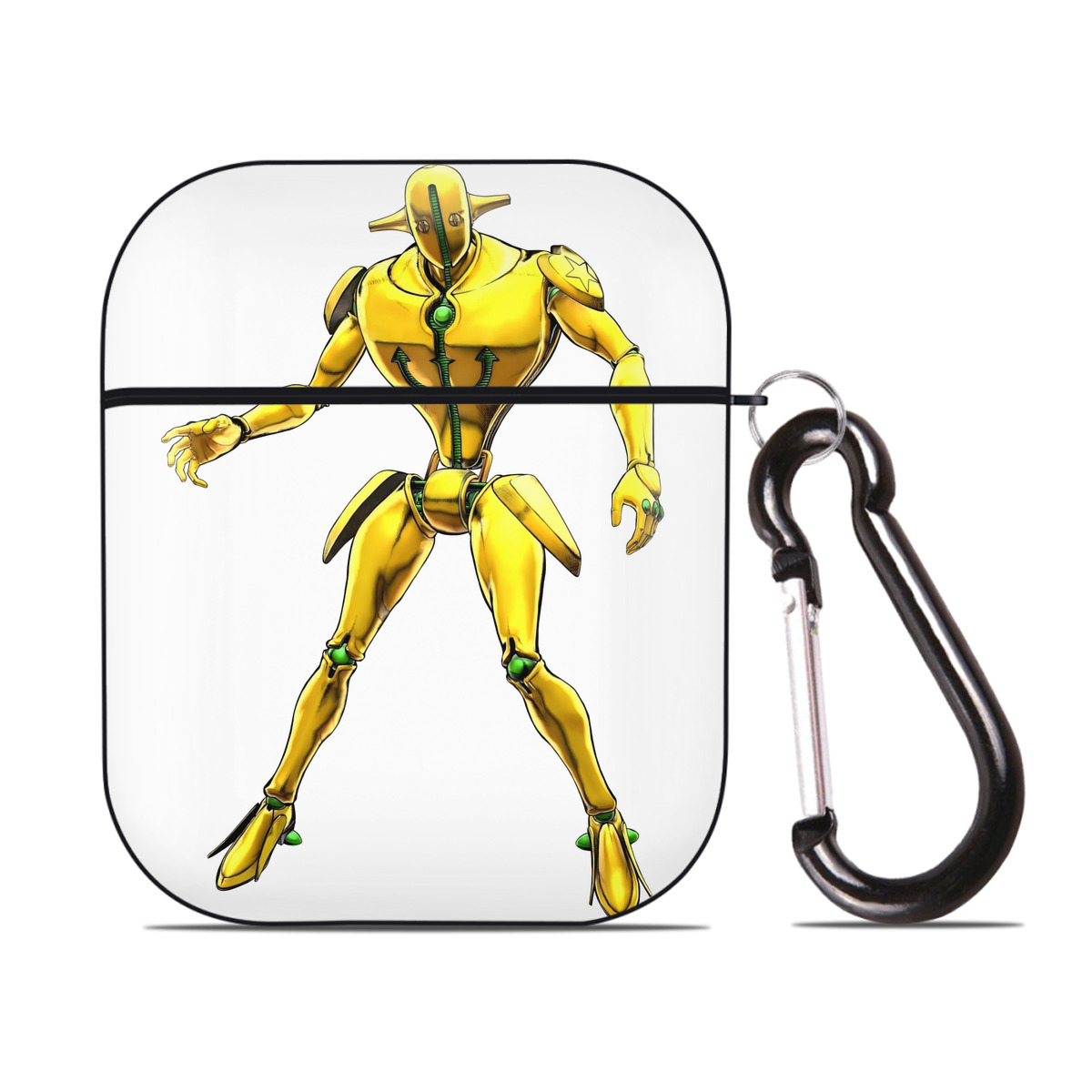 （画像用） ジョジョの奇妙な冒険 JoJo's Bizarre Adventure AirPods 第2世代保護ケース ハードシェル ブラック 耐衝撃・防指紋・カラビナ付き