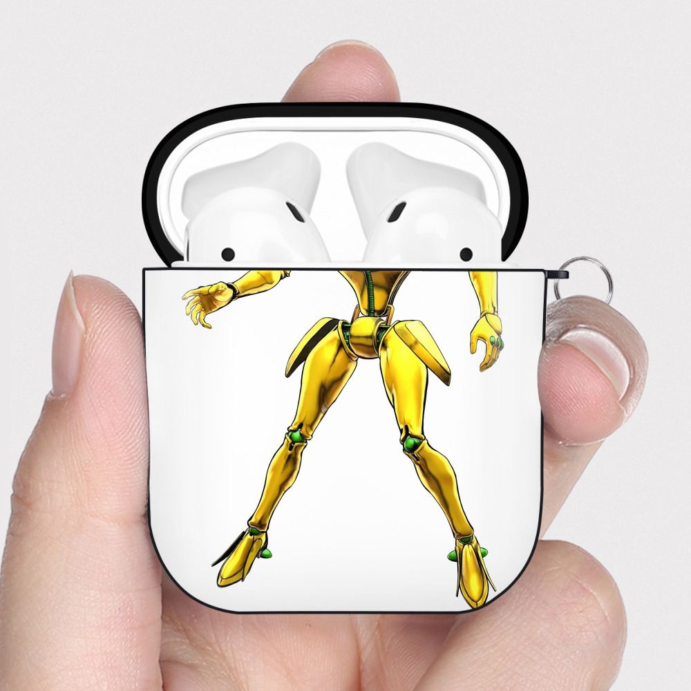 （画像用） ジョジョの奇妙な冒険 JoJo's Bizarre Adventure AirPods 第2世代保護ケース ハードシェル ブラック 耐衝撃・防指紋・カラビナ付き