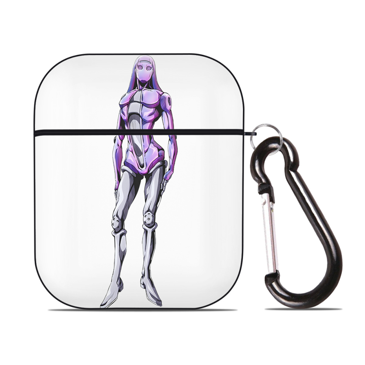 （画像用） ジョジョの奇妙な冒険 JoJo's Bizarre Adventure AirPods 第2世代保護ケース ハードシェル ブラック 耐衝撃・防指紋・カラビナ付き