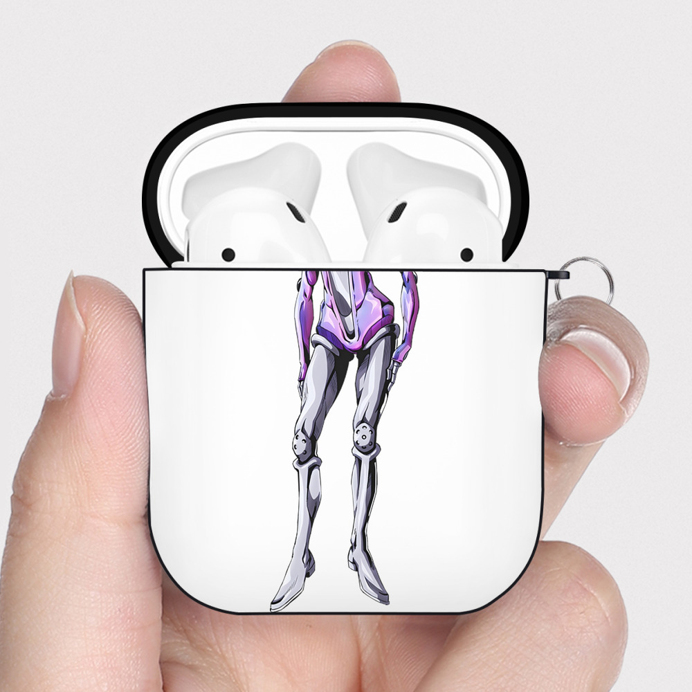 （画像用） ジョジョの奇妙な冒険 JoJo's Bizarre Adventure AirPods 第2世代保護ケース ハードシェル ブラック 耐衝撃・防指紋・カラビナ付き