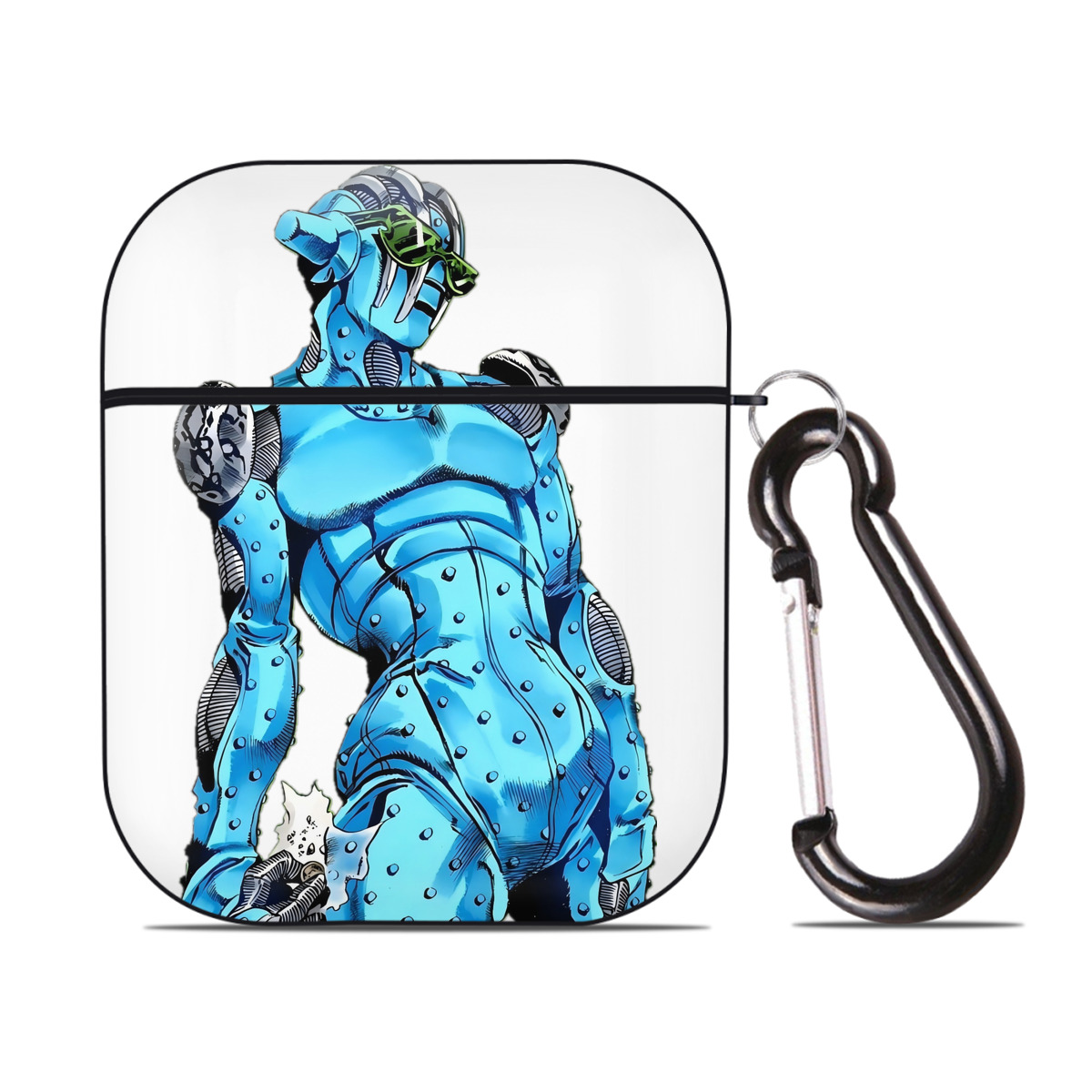 （画像用） ジョジョの奇妙な冒険 JoJo's Bizarre Adventure AirPods 第2世代保護ケース ハードシェル ブラック 耐衝撃・防指紋・カラビナ付き