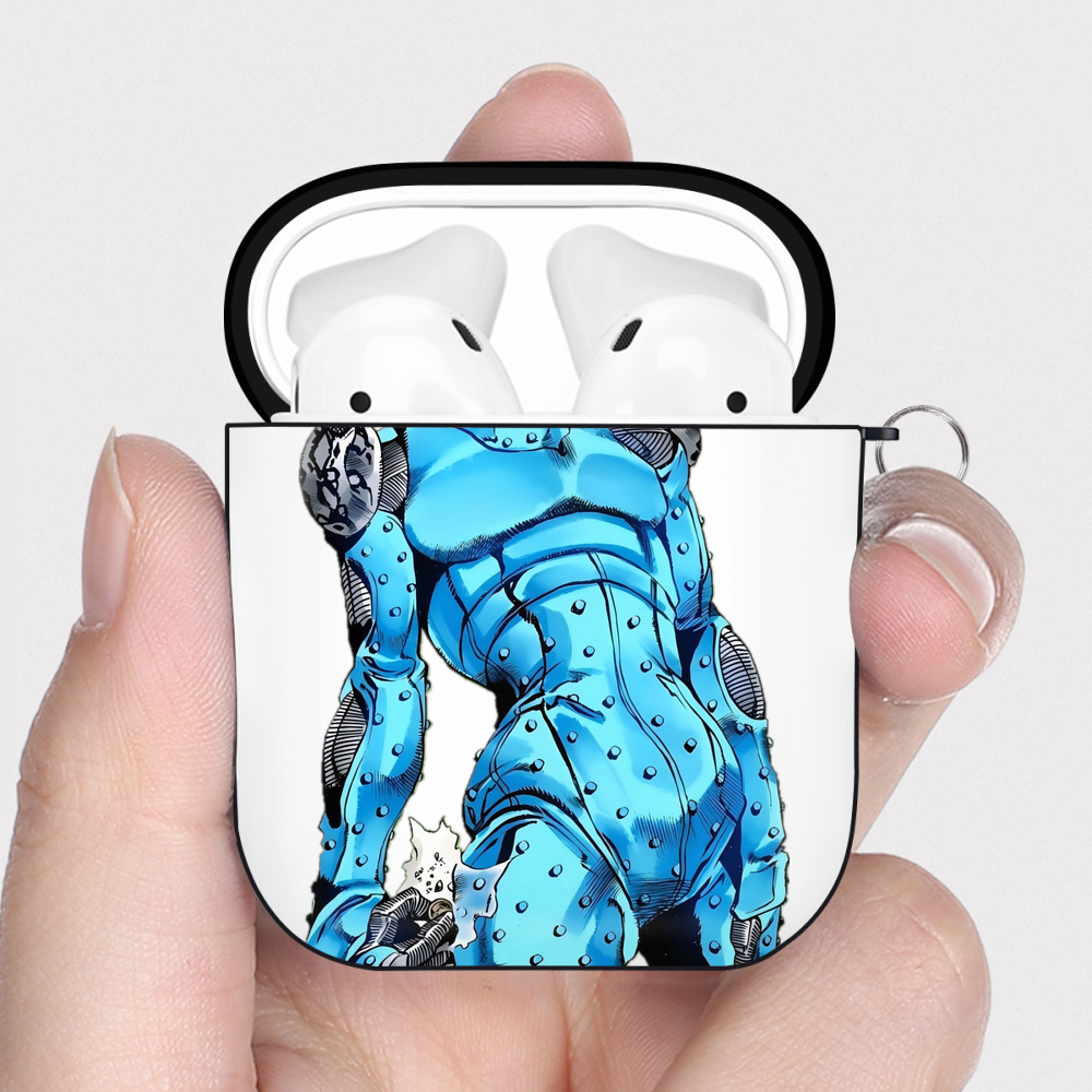 （画像用） ジョジョの奇妙な冒険 JoJo's Bizarre Adventure AirPods 第2世代保護ケース ハードシェル ブラック 耐衝撃・防指紋・カラビナ付き