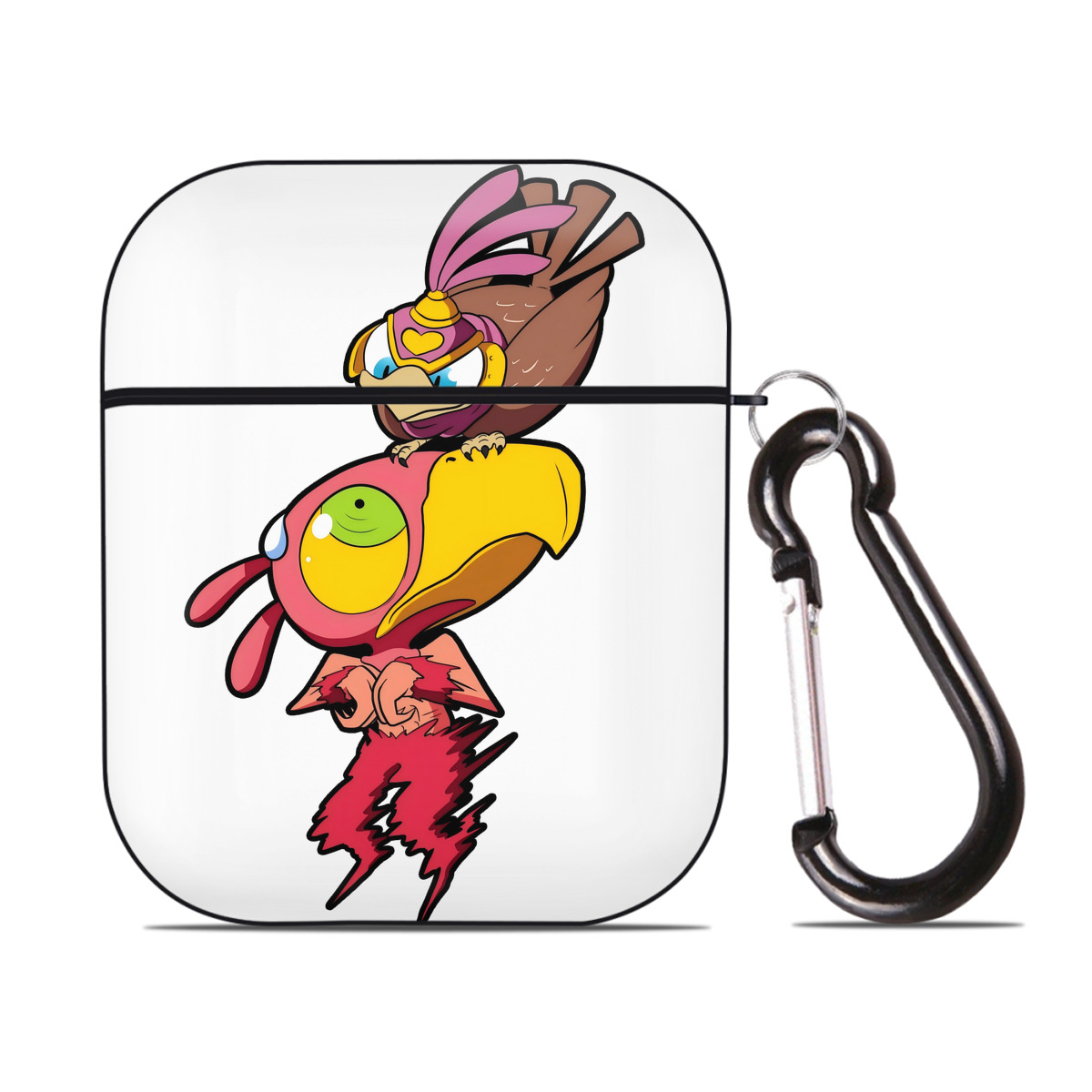 （画像用） ジョジョの奇妙な冒険 JoJo's Bizarre Adventure AirPods 第2世代保護ケース ハードシェル ブラック 耐衝撃・防指紋・カラビナ付き