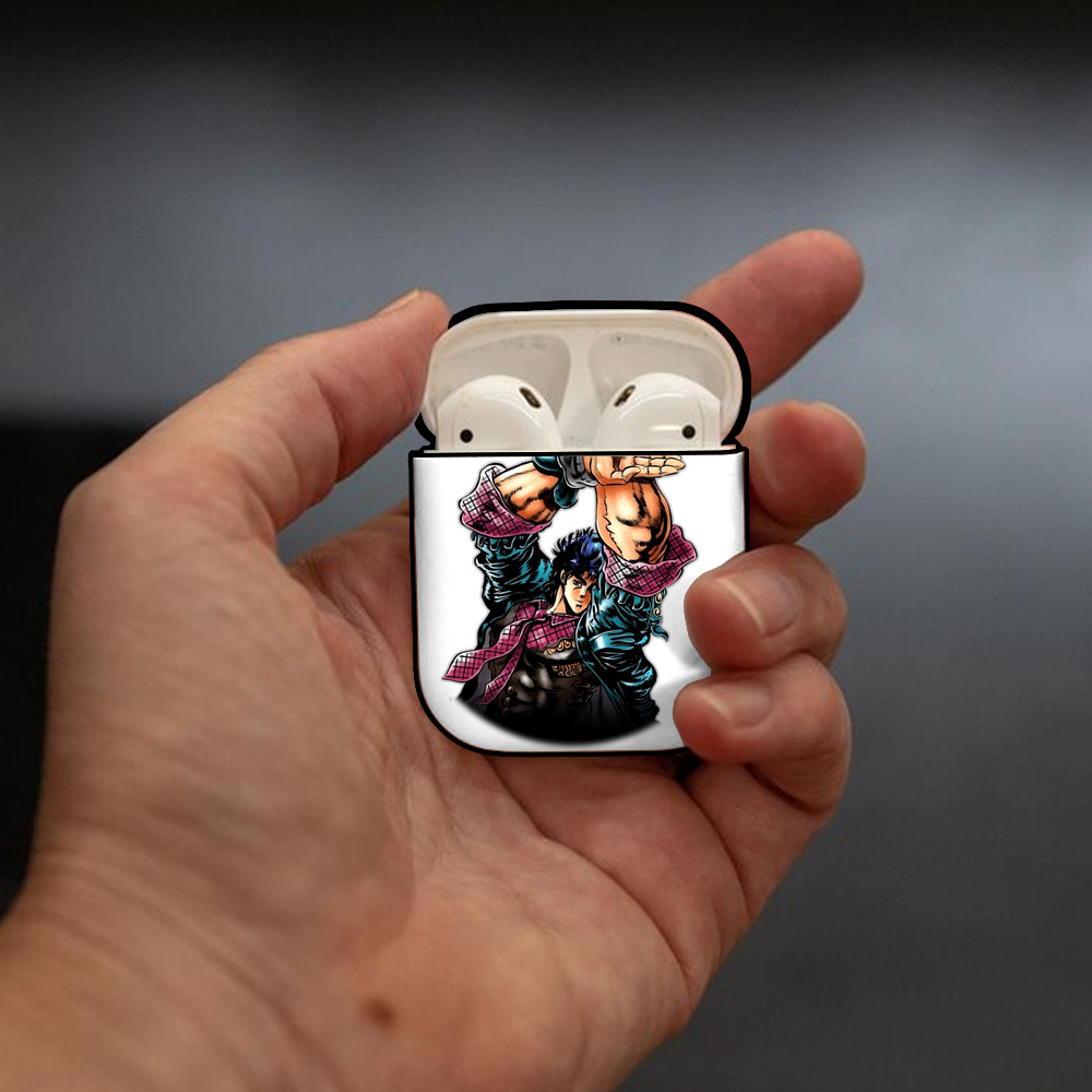 ジョジョの奇妙な冒険 /ジョナサン?ジョースター JoJo's Bizarre Adventure Jonathan Joestar AirPods 第2世代保護ケース ハードシェル ブラック 耐衝撃・防指紋・カラビナ付き