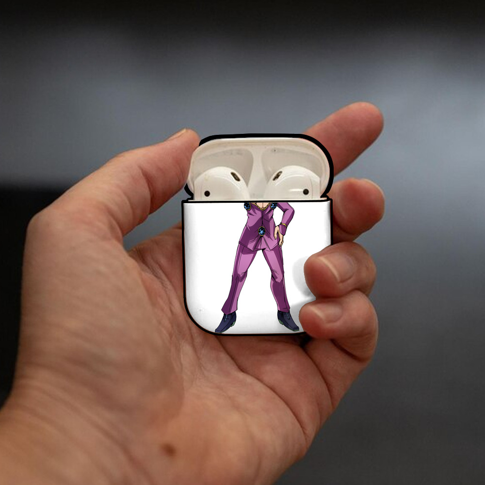 ジョジョの奇妙な冒険 ジョルノ?ジョバァーナ JoJo's Bizarre Adventure Giorno Giovanna AirPods 第2世代保護ケース ハードシェル ブラック 耐衝撃・防指紋・カラビナ付き