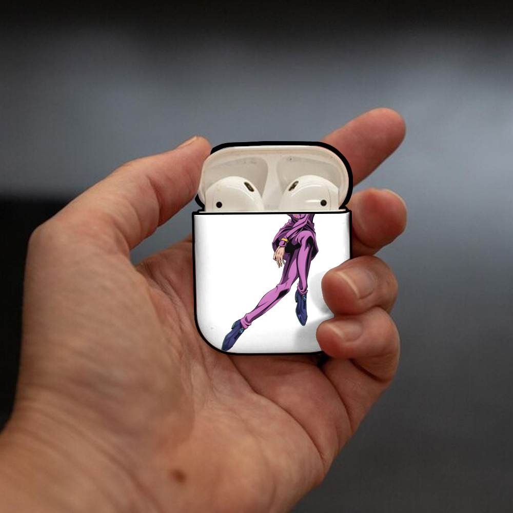 ジョジョの奇妙な冒険 ジョルノ?ジョバァーナ JoJo's Bizarre Adventure Giorno Giovanna AirPods 第2世代保護ケース ハードシェル ブラック 耐衝撃・防指紋・カラビナ付き