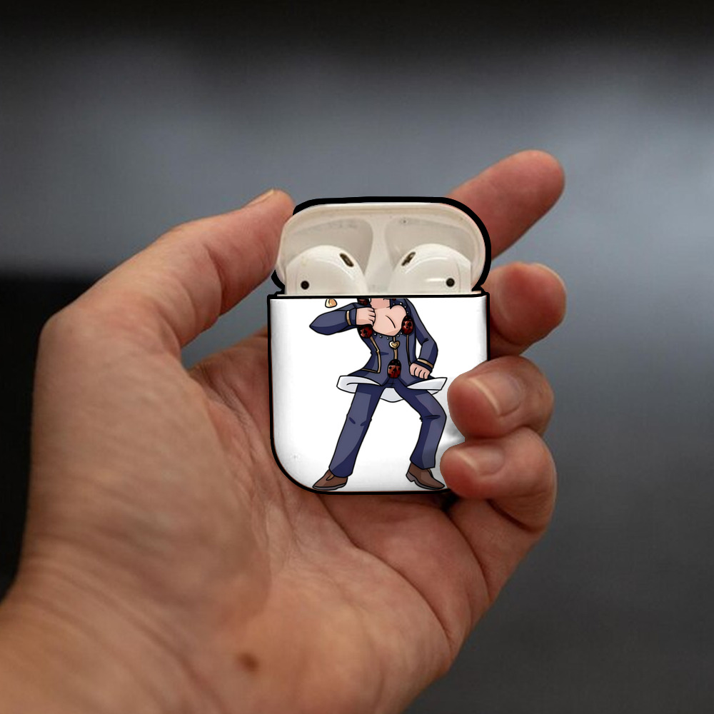 ジョジョの奇妙な冒険 ジョルノ?ジョバァーナ JoJo's Bizarre Adventure Giorno Giovanna AirPods 第2世代保護ケース ハードシェル ブラック 耐衝撃・防指紋・カラビナ付き