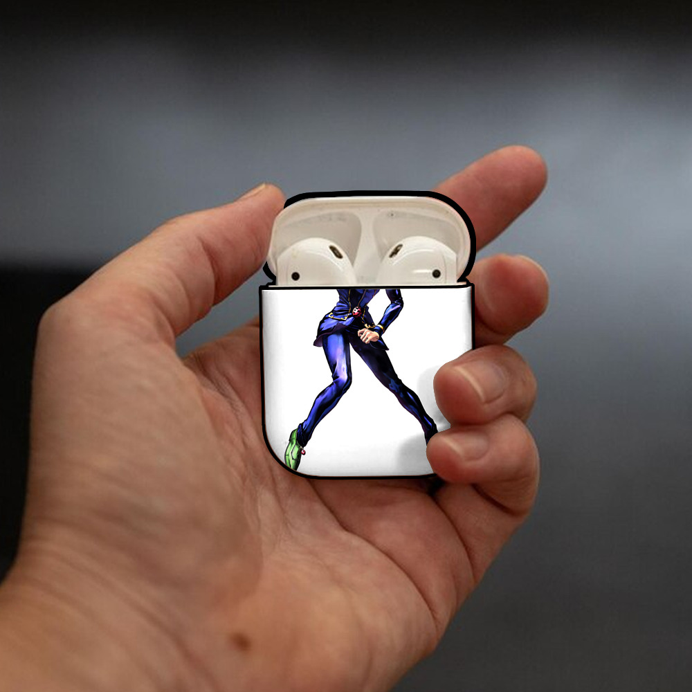 ジョジョの奇妙な冒険 ジョルノ?ジョバァーナ JoJo's Bizarre Adventure Giorno Giovanna AirPods 第2世代保護ケース ハードシェル ブラック 耐衝撃・防指紋・カラビナ付き