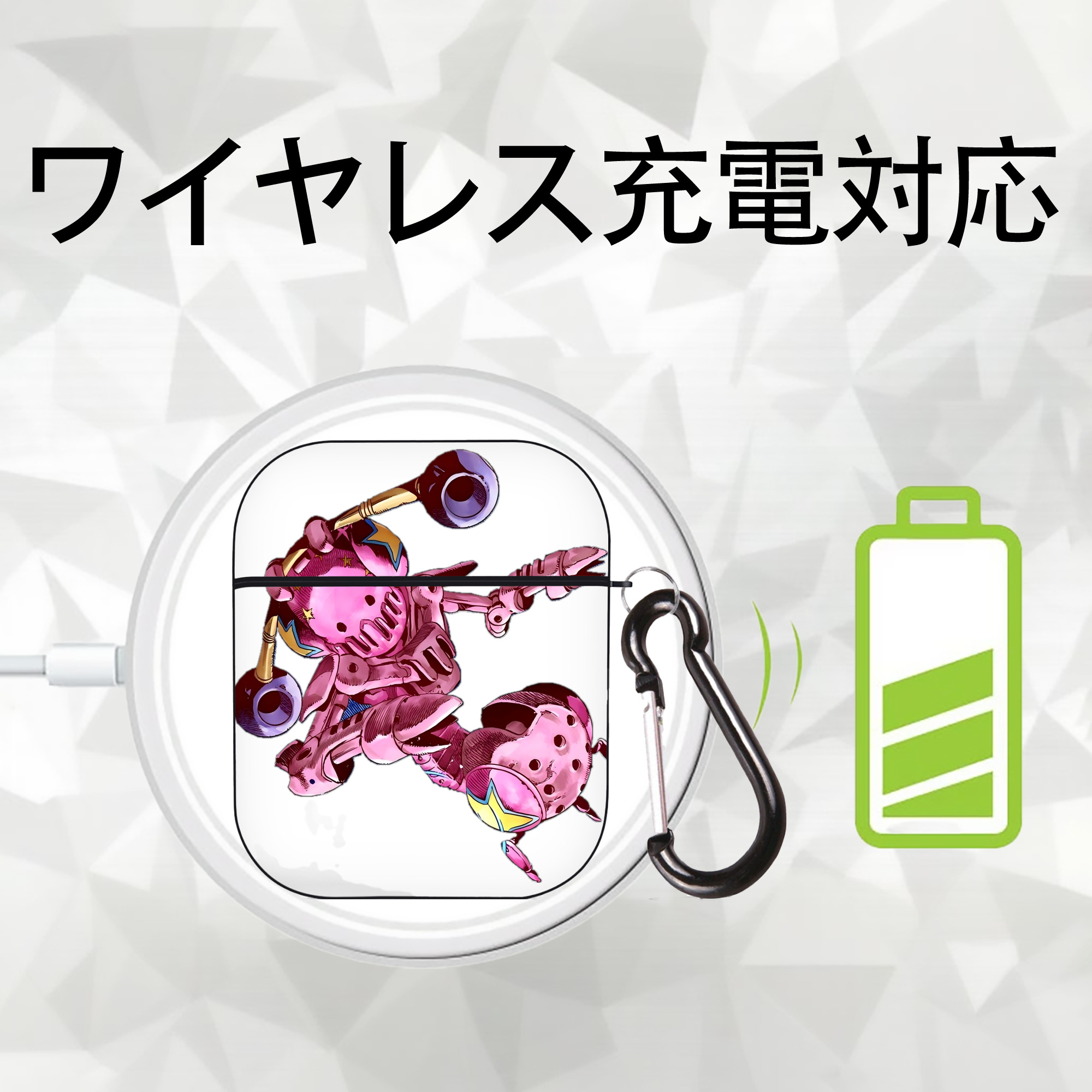 ジョジョの奇妙な冒険 ジョナサン?ジョースター JoJo's Bizarre Adventure Jonathan Joestar AirPods 第2世代保護ケース ハードシェル ブラック 耐衝撃・防指紋・カラビナ付き