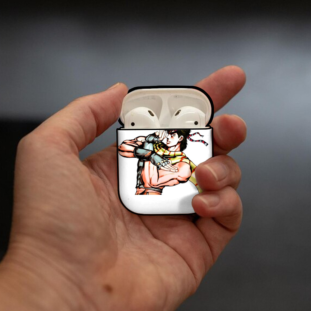 ジョジョの奇妙な冒険 ジョセフ?ジョースター JoJo's Bizarre Adventure Joseph Joestar AirPods 第2世代保護ケース ハードシェル ブラック 耐衝撃・防指紋・カラビナ付き