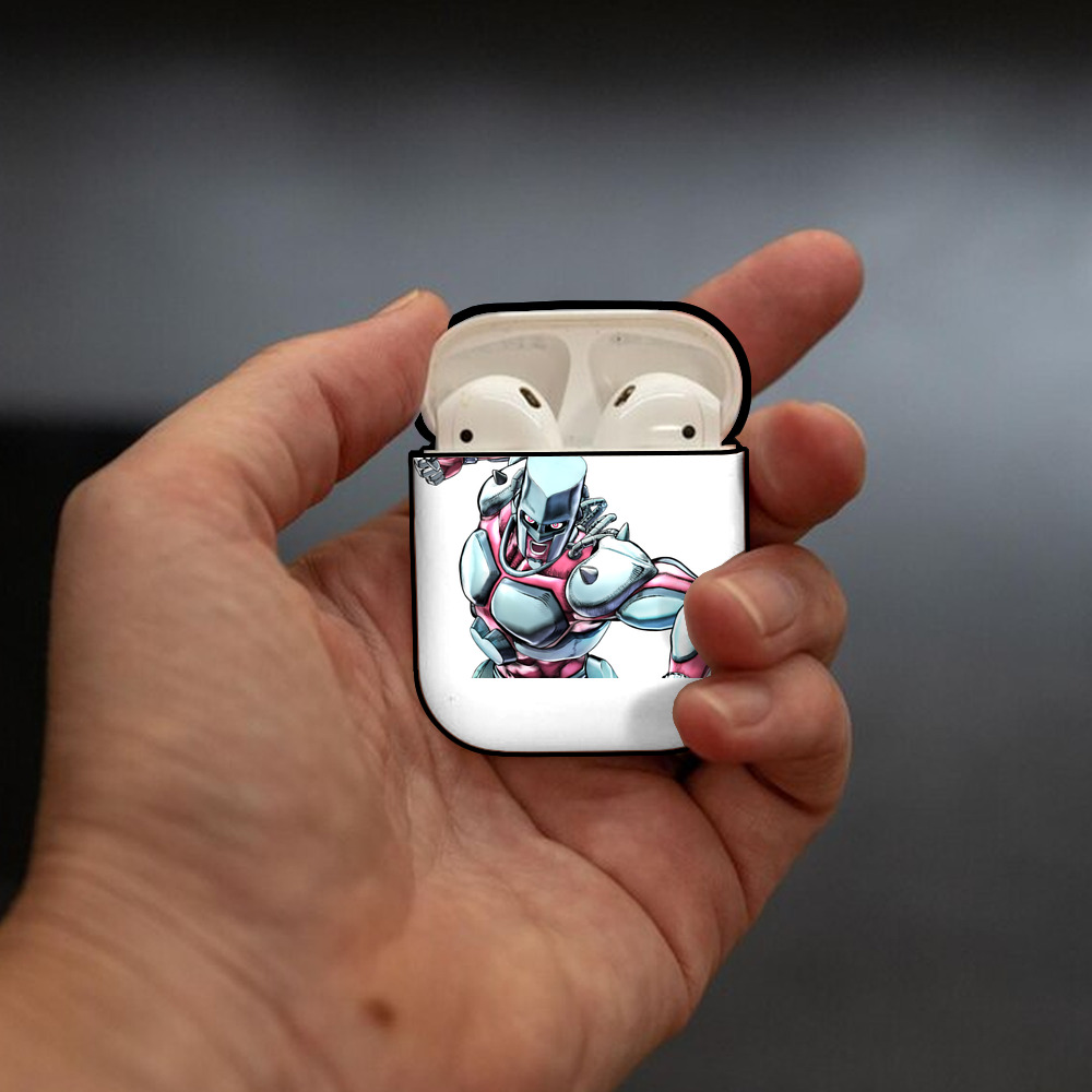 ジョジョの奇妙な冒険 ひがしかた じょうすけ JoJo's Bizarre Adventure Higashikata Josuke AirPods 第2世代保護ケース ハードシェル ブラック 耐衝撃・防指紋・カラビナ付き