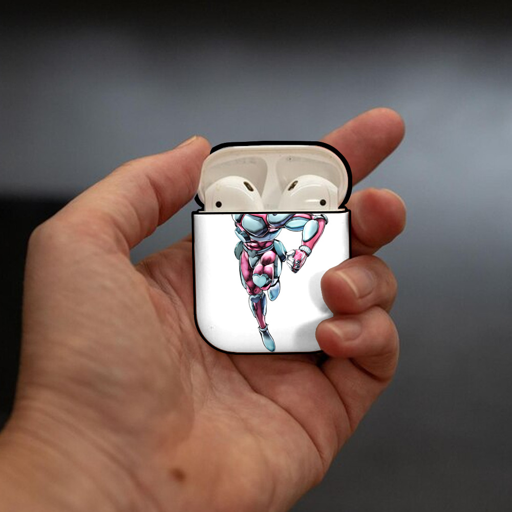 ジョジョの奇妙な冒険 ひがしかた じょうすけ JoJo's Bizarre Adventure Higashikata Josuke AirPods 第2世代保護ケース ハードシェル ブラック 耐衝撃・防指紋・カラビナ付き