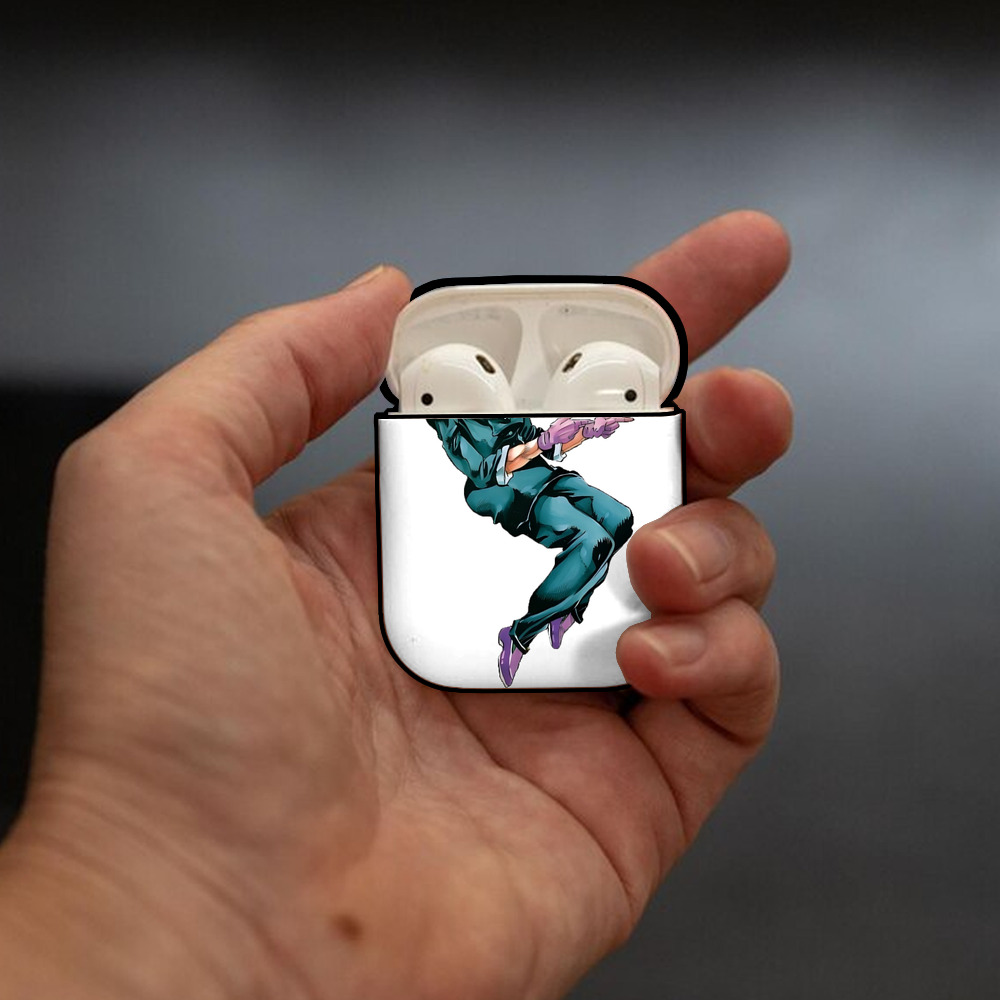 ジョジョの奇妙な冒険 ひがしかた じょうすけ JoJo's Bizarre Adventure Higashikata Josuke AirPods 第2世代保護ケース ハードシェル ブラック 耐衝撃・防指紋・カラビナ付き