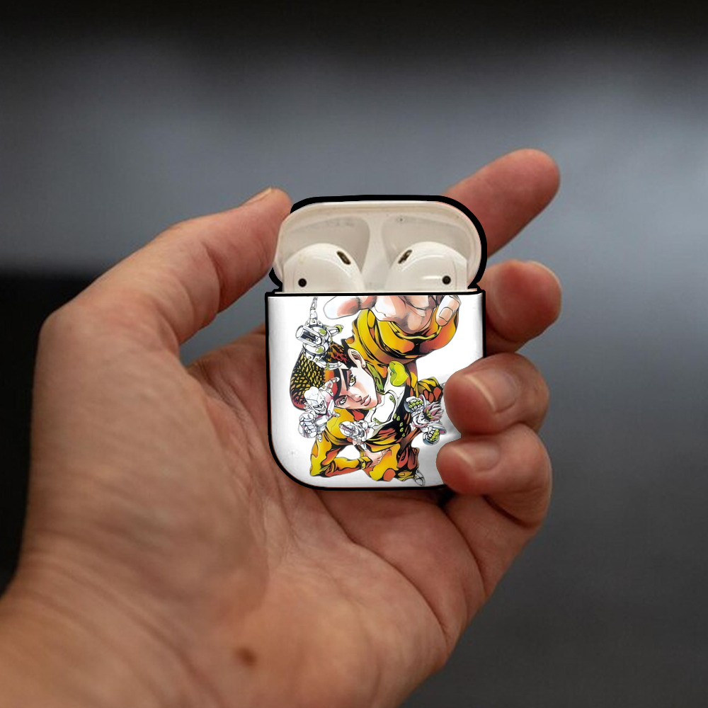 ジョジョの奇妙な冒険 ひがしかた じょうすけ JoJo's Bizarre Adventure Higashikata Josuke AirPods 第2世代保護ケース ハードシェル ブラック 耐衝撃・防指紋・カラビナ付き