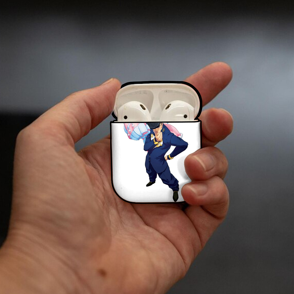 ジョジョの奇妙な冒険 ひがしかた じょうすけ JoJo's Bizarre Adventure Higashikata Josuke AirPods 第2世代保護ケース ハードシェル ブラック 耐衝撃・防指紋・カラビナ付き