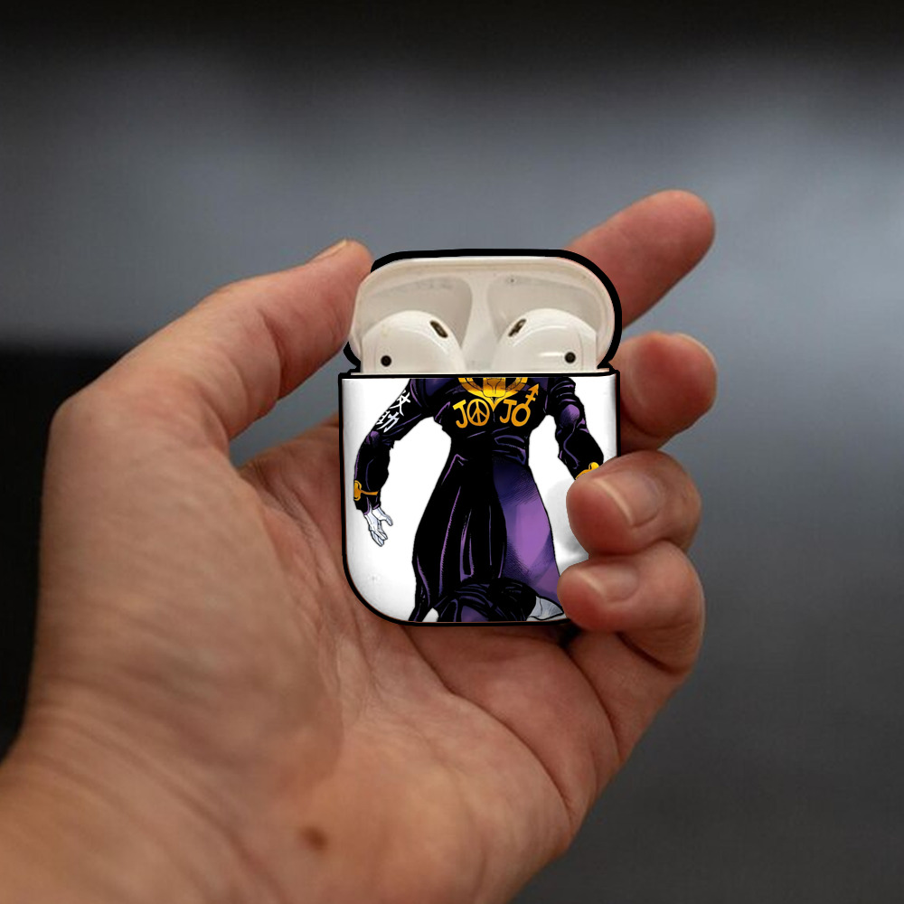 ジョジョの奇妙な冒険 ひがしかた じょうすけ JoJo's Bizarre Adventure Higashikata Josuke AirPods 第2世代保護ケース ハードシェル ブラック 耐衝撃・防指紋・カラビナ付き