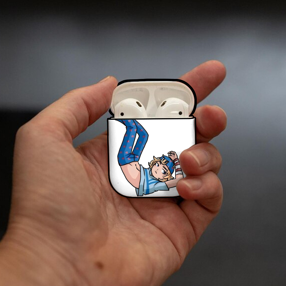 ジョジョの奇妙な冒険 グイード?ミスタ JoJo's Bizarre Adventure Guido Mista AirPods 第2世代保護ケース ハードシェル ブラック 耐衝撃・防指紋・カラビナ付き