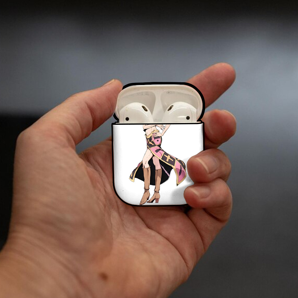 ジョジョの奇妙な冒険 トリッシュ?ウナ JoJo's Bizarre Adventure Trish Una AirPods 第2世代保護ケース ハードシェル ブラック 耐衝撃・防指紋・カラビナ付き