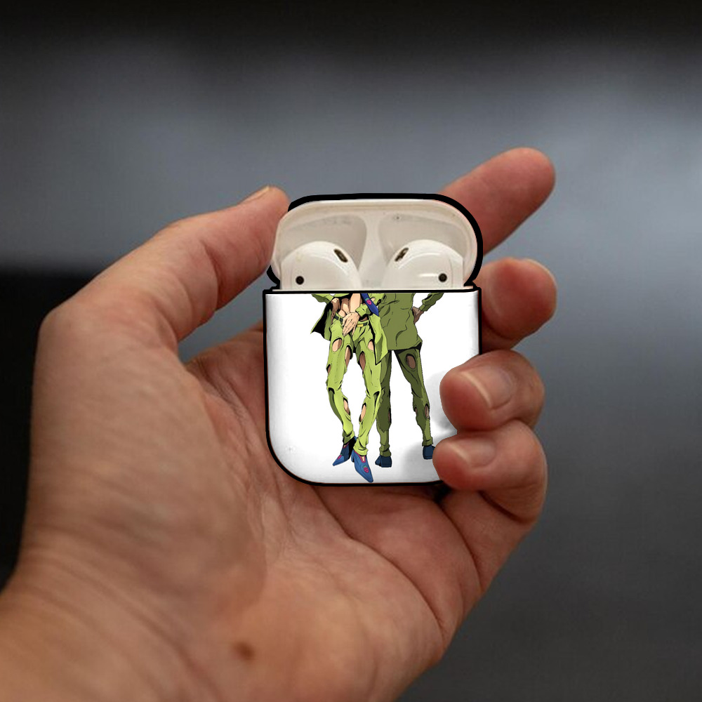 ジョジョの奇妙な冒険 パンナコッタ?フー JoJo's Bizarre Adventure Pannacotta Fugo AirPods 第2世代保護ケース ハードシェル ブラック 耐衝撃・防指紋・カラビナ付き