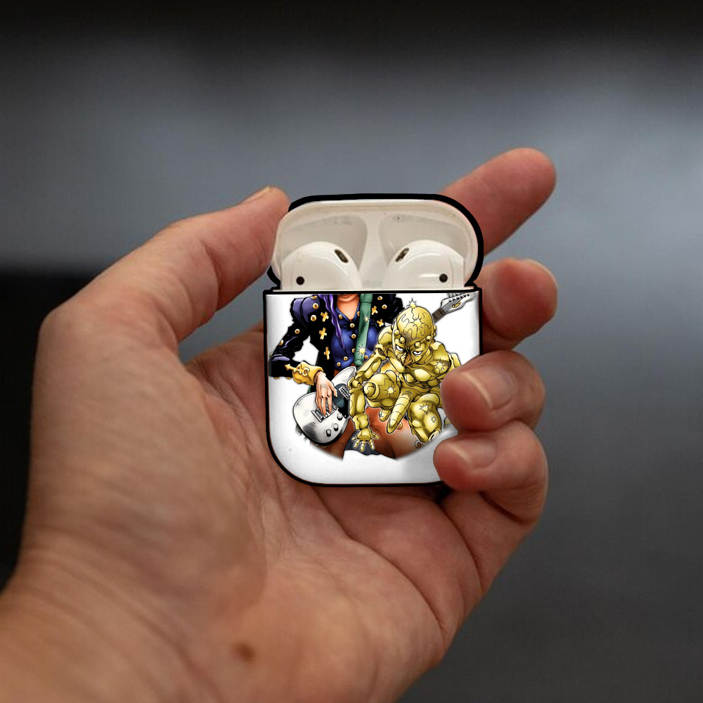 ジョジョの奇妙な冒険 おといし あきら JoJo's Bizarre Adventure Akira Otoishi AirPods 第2世代保護ケース ハードシェル ブラック 耐衝撃・防指紋・カラビナ付き