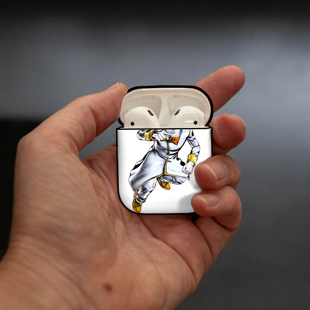 ジョジョの奇妙な冒険 岸辺 露伴（きしべ ろはん） JoJo's Bizarre Adventure Rohan Kishibe AirPods 第2世代保護ケース ハードシェル ブラック 耐衝撃・防指紋・カラビナ付き