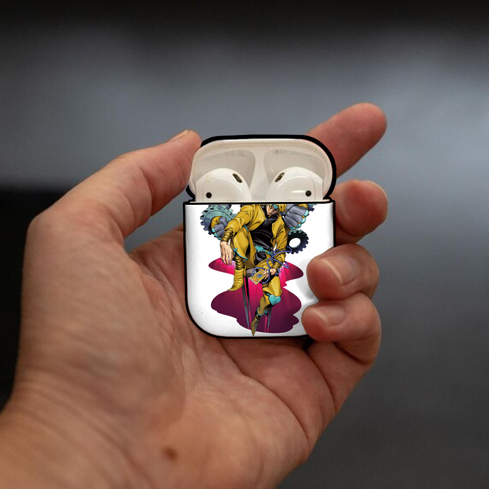 ジョジョの奇妙な冒険 ディオ?ブランドー JoJo's Bizarre Adventure Dio Brando AirPods 第2世代保護ケース ハードシェル ブラック 耐衝撃・防指紋・カラビナ付き