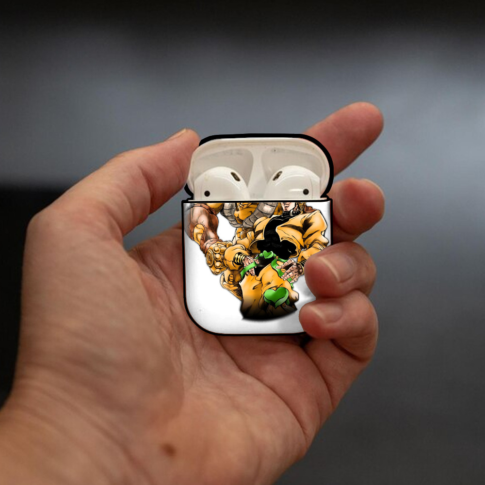 ジョジョの奇妙な冒険 ディオ?ブランドー JoJo's Bizarre Adventure Dio Brando AirPods 第2世代保護ケース ハードシェル ブラック 耐衝撃・防指紋・カラビナ付き