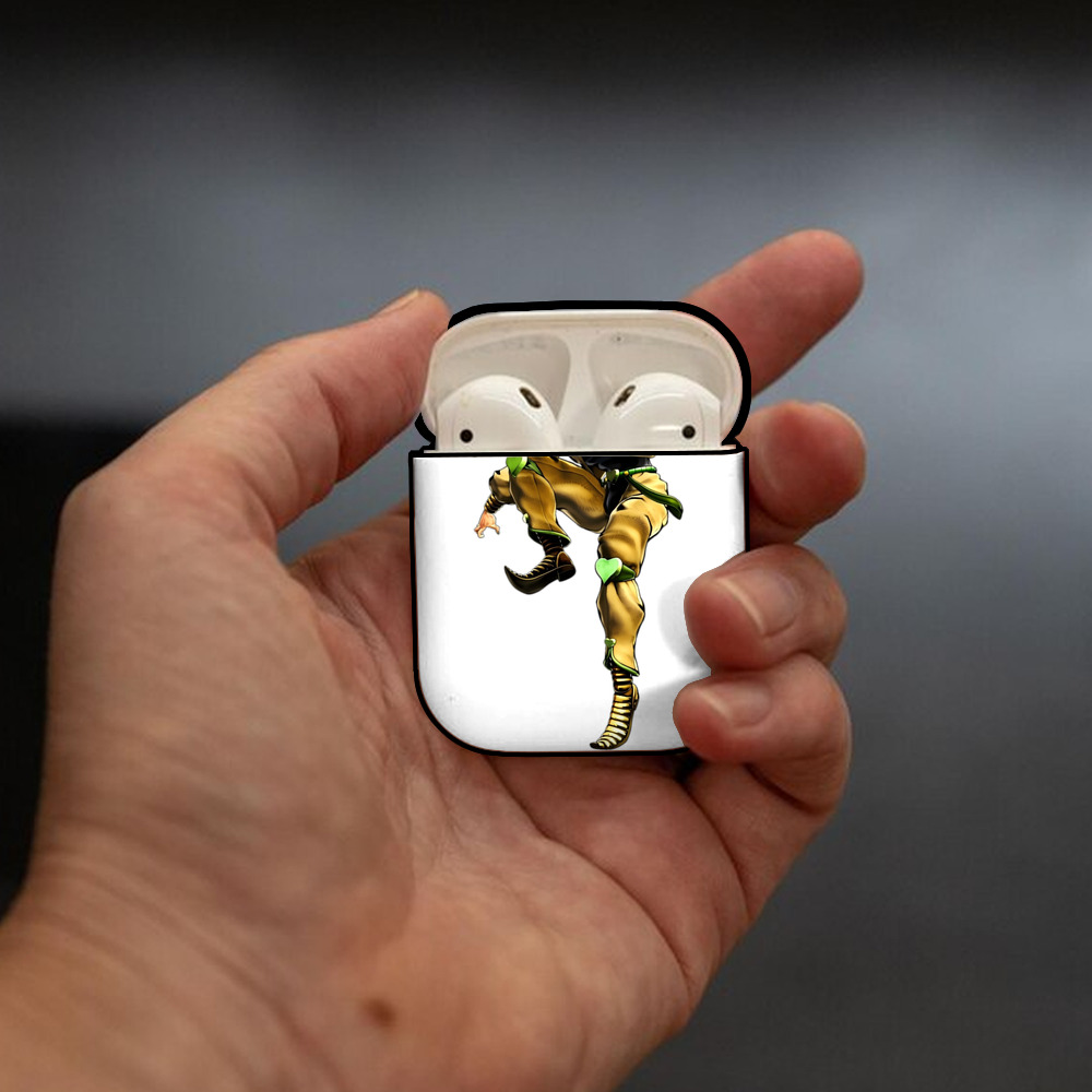 ジョジョの奇妙な冒険 ディオ?ブランドー JoJo's Bizarre Adventure Dio Brando AirPods 第2世代保護ケース ハードシェル ブラック 耐衝撃・防指紋・カラビナ付き