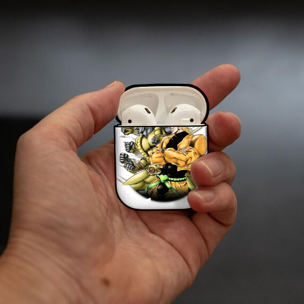 ジョジョの奇妙な冒険 ディオ?ブランドー JoJo's Bizarre Adventure Dio Brando AirPods 第2世代保護ケース ハードシェル ブラック 耐衝撃・防指紋・カラビナ付き