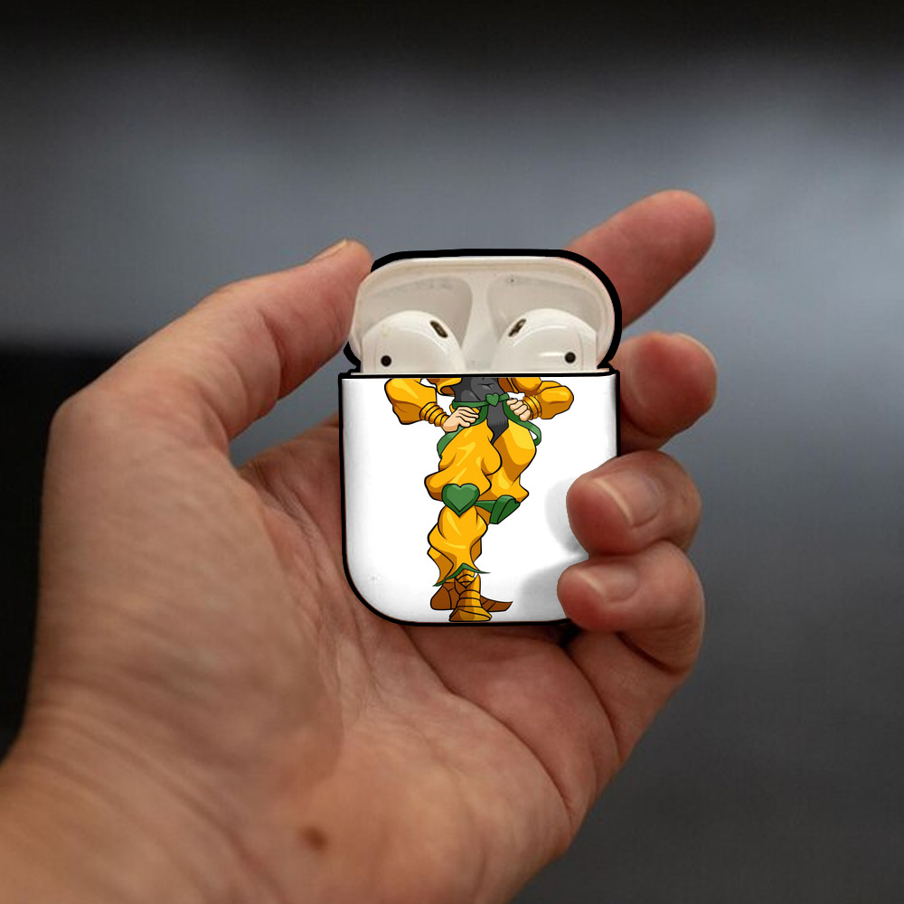 ジョジョの奇妙な冒険 ディオ?ブランドー JoJo's Bizarre Adventure Dio Brando AirPods 第2世代保護ケース ハードシェル ブラック 耐衝撃・防指紋・カラビナ付き