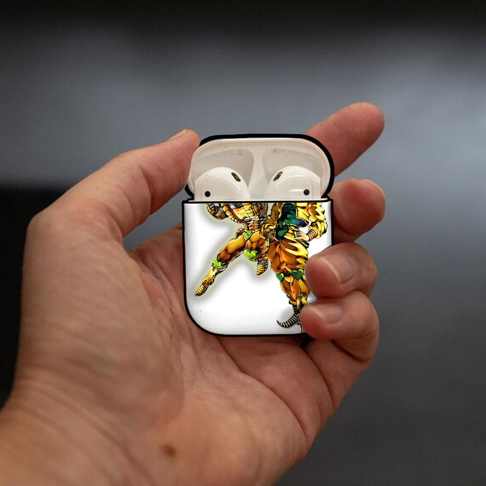 ジョジョの奇妙な冒険 ディオ?ブランドー JoJo's Bizarre Adventure Dio Brando AirPods 第2世代保護ケース ハードシェル ブラック 耐衝撃・防指紋・カラビナ付き
