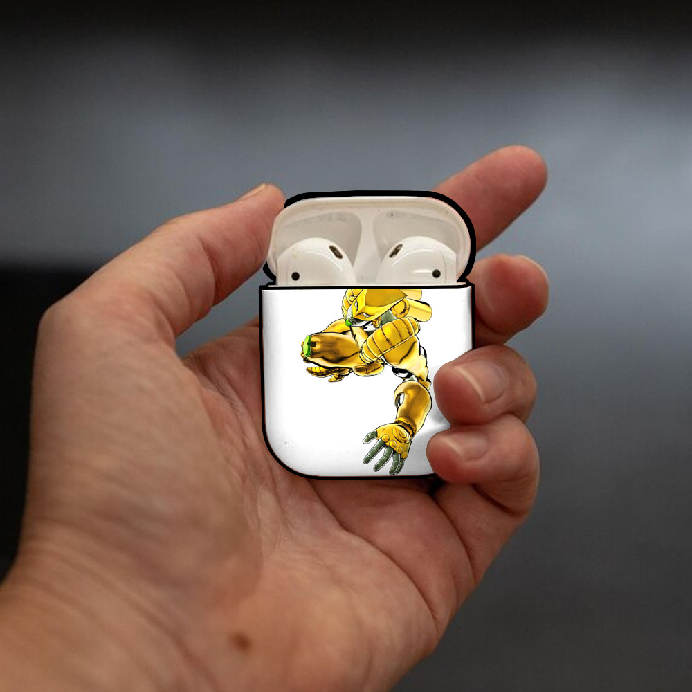 ジョジョの奇妙な冒険 ディオ?ブランドー JoJo's Bizarre Adventure Dio Brando AirPods 第2世代保護ケース ハードシェル ブラック 耐衝撃・防指紋・カラビナ付き