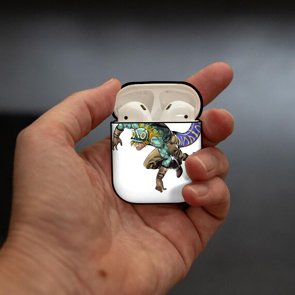 ジョジョの奇妙な冒険 ディオ?ブランドー JoJo's Bizarre Adventure Dio Brando AirPods 第2世代保護ケース ハードシェル ブラック 耐衝撃・防指紋・カラビナ付き