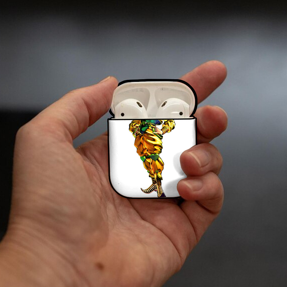 ジョジョの奇妙な冒険 ディオ?ブランドー JoJo's Bizarre Adventure Dio Brando AirPods 第2世代保護ケース ハードシェル ブラック 耐衝撃・防指紋・カラビナ付き
