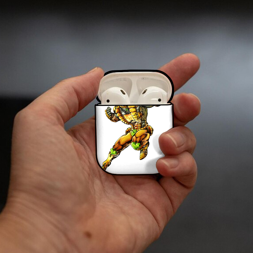 ジョジョの奇妙な冒険 ディオ?ブランドー JoJo's Bizarre Adventure Dio Brando AirPods 第2世代保護ケース ハードシェル ブラック 耐衝撃・防指紋・カラビナ付き