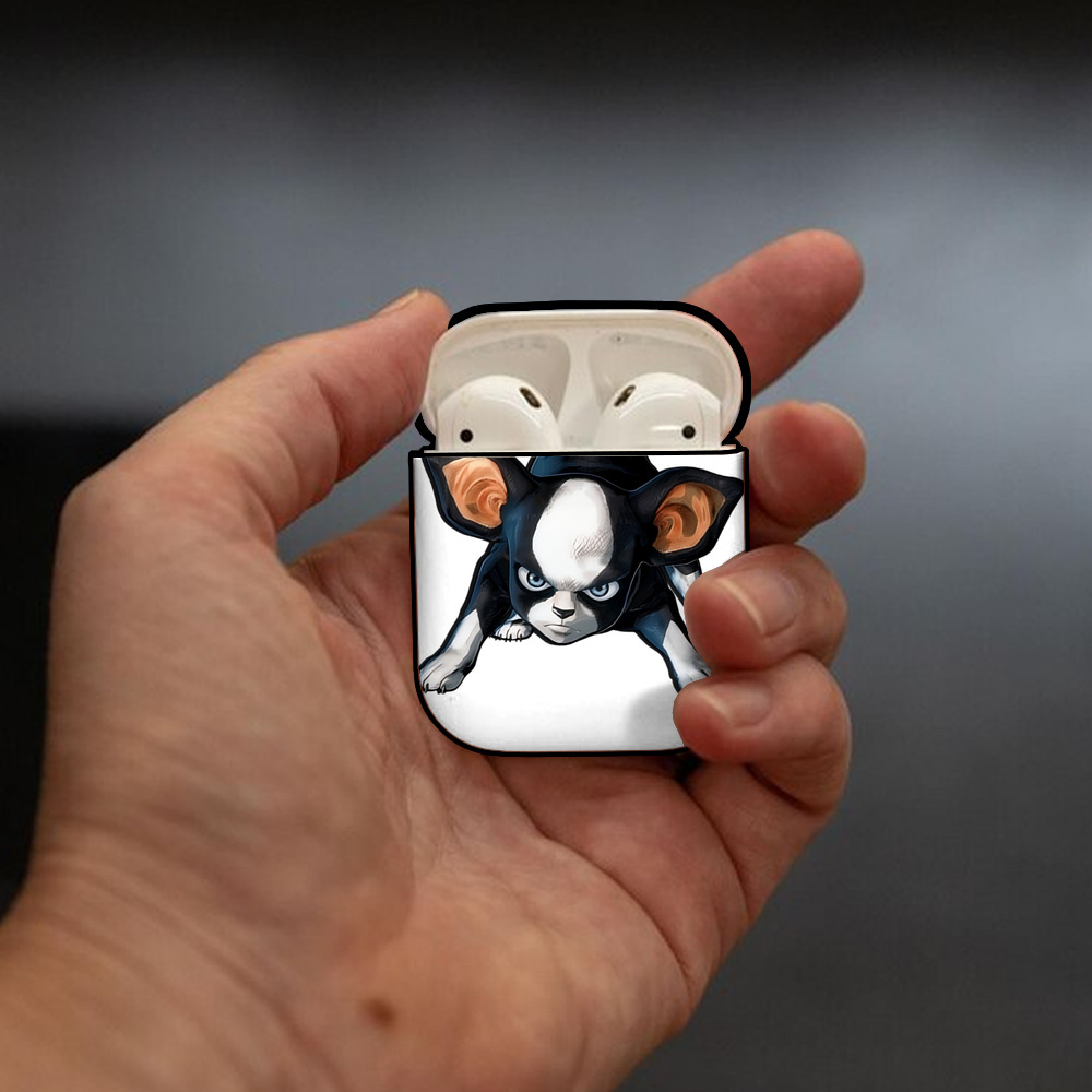 ジョジョの奇妙な冒険 イギー JoJo's Bizarre Adventure Iggy AirPods 第2世代保護ケース ハードシェル ブラック 耐衝撃・防指紋・カラビナ付き