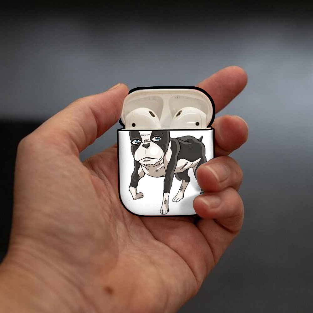 ジョジョの奇妙な冒険 イギー JoJo's Bizarre Adventure Iggy AirPods 第2世代保護ケース ハードシェル ブラック 耐衝撃・防指紋・カラビナ付き