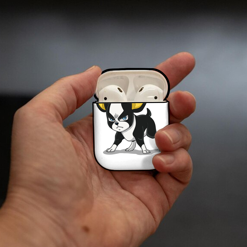 ジョジョの奇妙な冒険 イギー JoJo's Bizarre Adventure Iggy AirPods 第2世代保護ケース ハードシェル ブラック 耐衝撃・防指紋・カラビナ付き