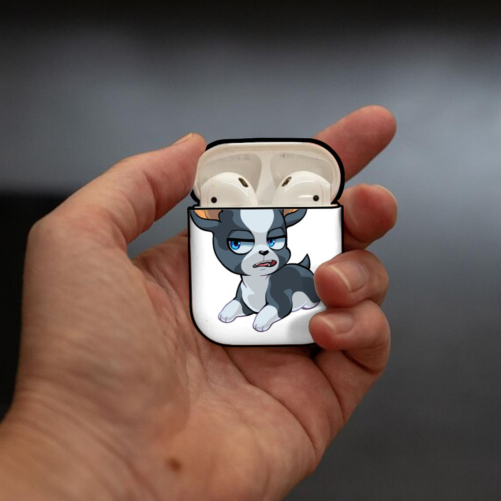 ジョジョの奇妙な冒険 イギー JoJo's Bizarre Adventure Iggy AirPods 第2世代保護ケース ハードシェル ブラック 耐衝撃・防指紋・カラビナ付き
