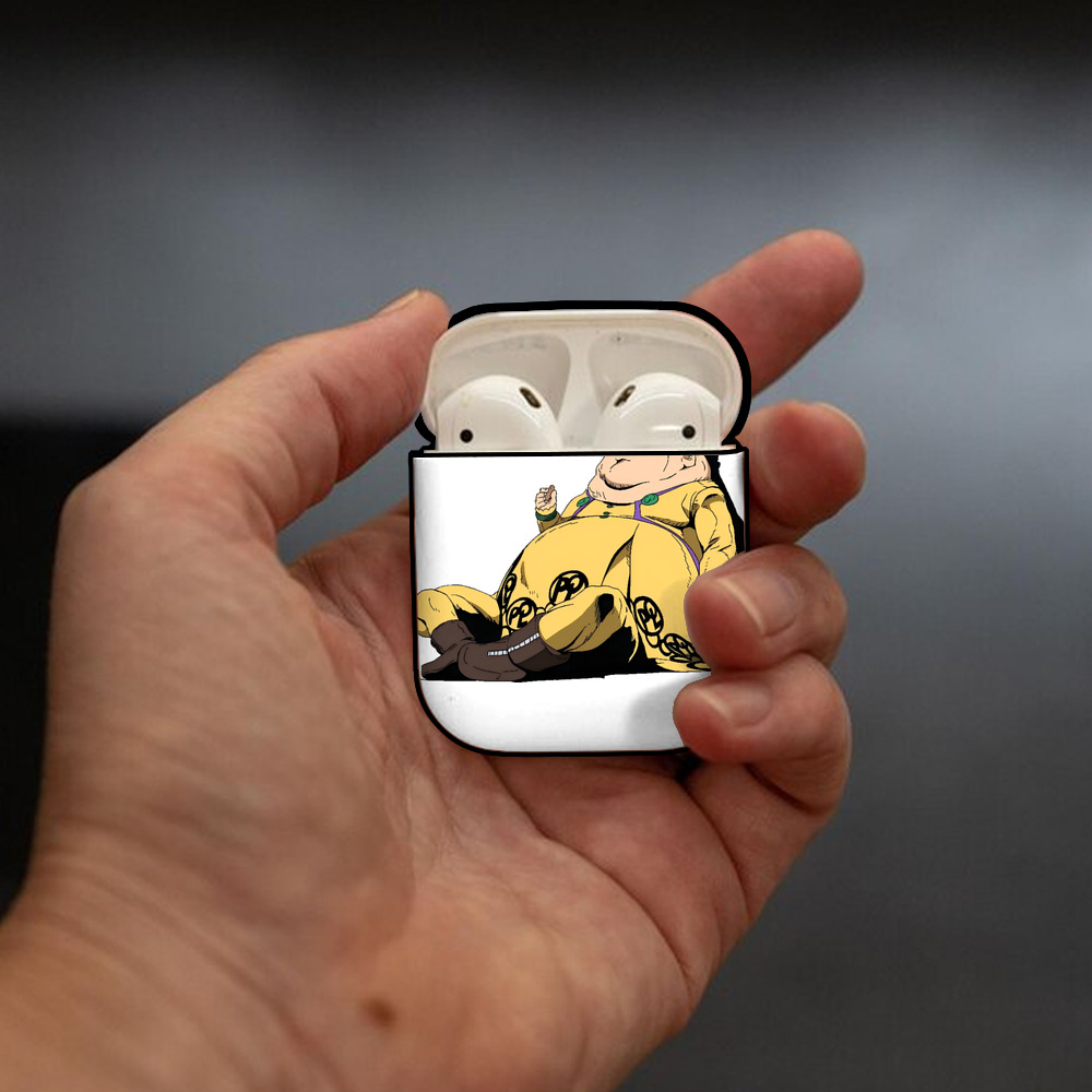 ジョジョの奇妙な冒険 ポルポ JoJo's Bizarre Adventure Polpo AirPods 第2世代保護ケース ハードシェル ブラック 耐衝撃・防指紋・カラビナ付き