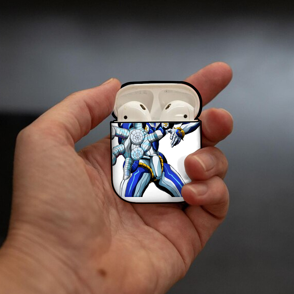 ジョジョの奇妙な冒険 虹村億泰 にじむら おくやす JoJo's Bizarre Adventure Nijimura Okuyasu AirPods 第2世代保護ケース ハードシェル ブラック 耐衝撃・防指紋・カラビナ付き