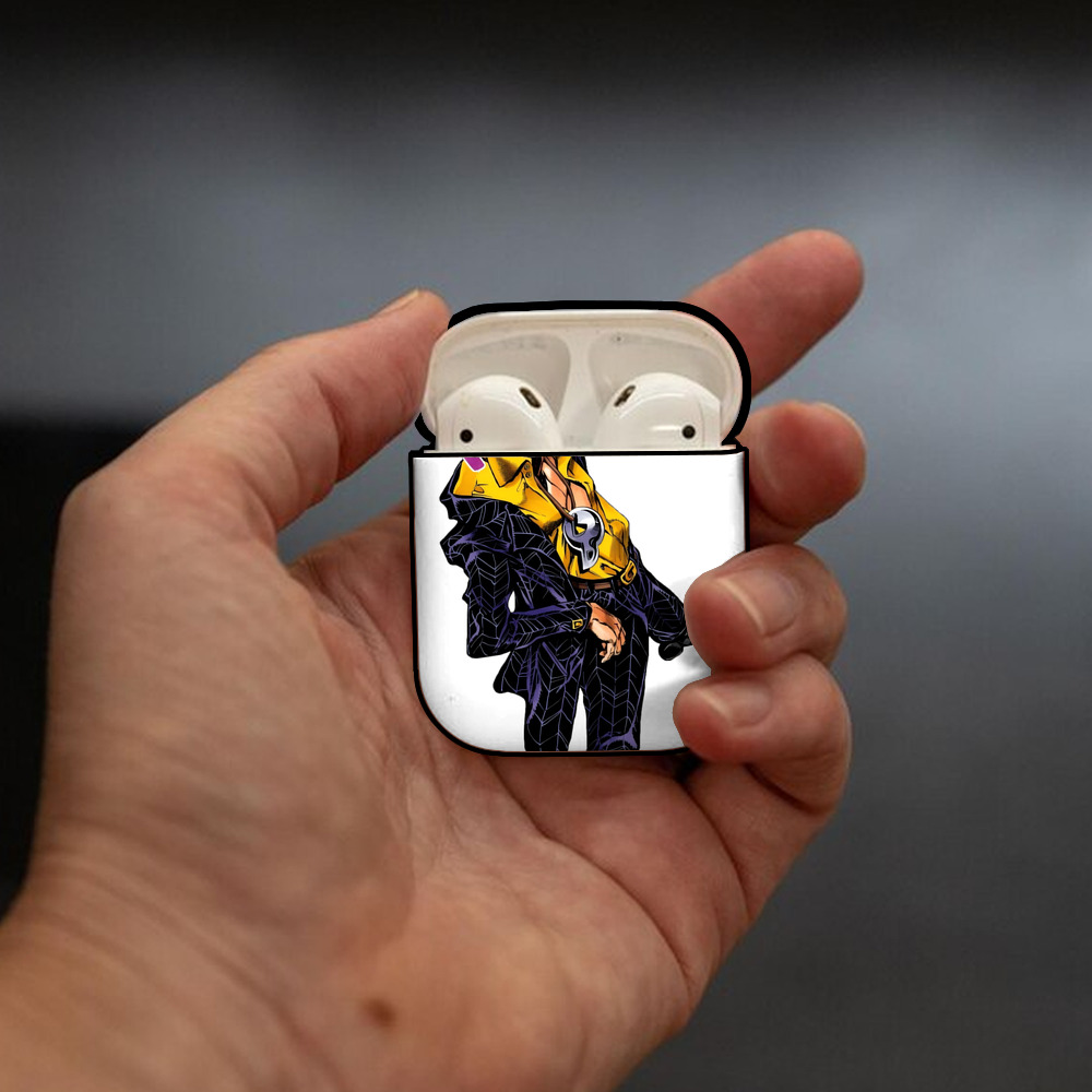 ジョジョの奇妙な冒険 プロシュート JoJo's Bizarre Adventure Prosciutto AirPods 第2世代保護ケース ハードシェル ブラック 耐衝撃・防指紋・カラビナ付き