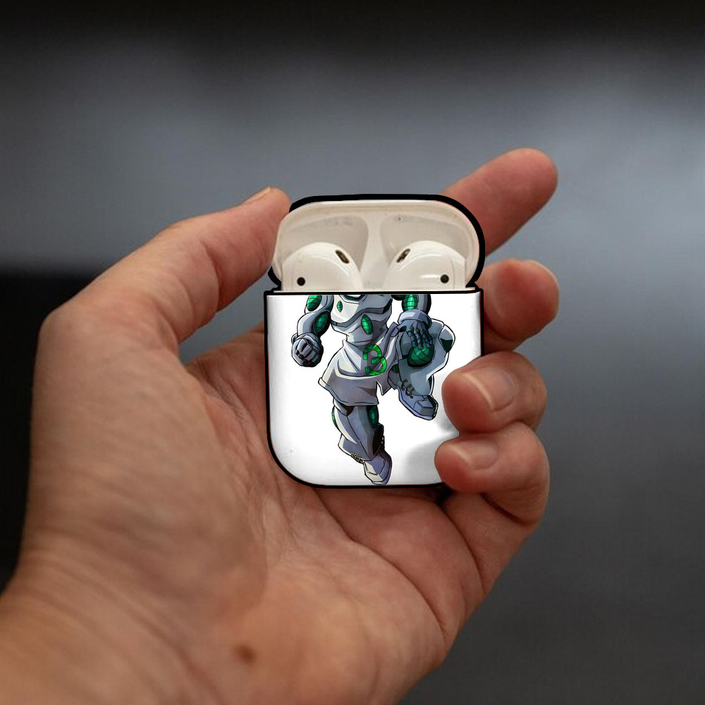 ジョジョの奇妙な冒険 広瀨康一 JoJo's Bizarre Adventure Hirose Koichi AirPods 第2世代保護ケース ハードシェル ブラック 耐衝撃・防指紋・カラビナ付き