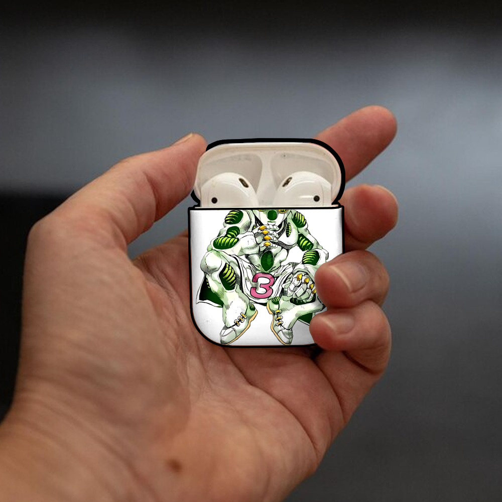 ジョジョの奇妙な冒険 広瀨康一 JoJo's Bizarre Adventure Hirose Koichi AirPods 第2世代保護ケース ハードシェル ブラック 耐衝撃・防指紋・カラビナ付き